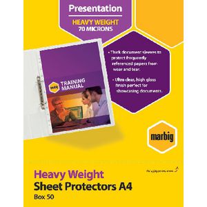 marbig a4 sheet protector heavy weight 100 pack officeworks wall mountable sheet protectors