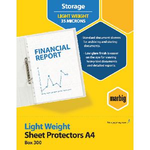 marbig sheet protector a4 light weight 300 pack officeworks a4 sheet protectors