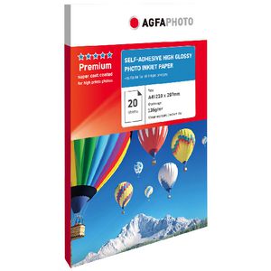 AGFA A4 Glossy Self-Adhesive Photo Paper 135gsm 20 Pack