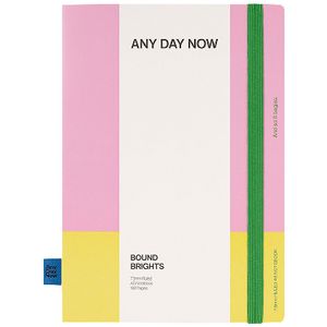 Any Day Now Bound Brights A5 Ruled Notebook Pink and Yellow