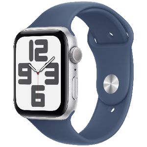 Apple Watch SE GPS 44mm Silver Case/Denim Sport Band S/M