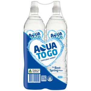 Aqua To Go 1L Water Bottles 4 Pack