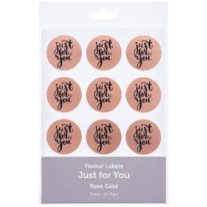 Just For You Stickers Rose Gold 24 Pack