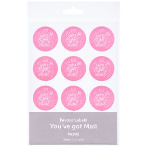 You've Got Mail Stickers Pastel Pink 24 Pack