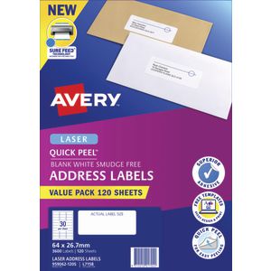Avery 45UP Laser Address Labels with Sure Feed 120 Sheets ...
