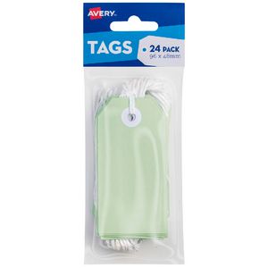 Avery Tag with String 96 x 48mm Green 24 Pack
