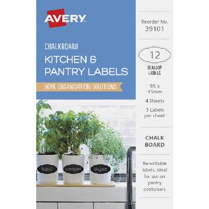 Avery Scallop Chalkboard Labels Black 12 Pack | Officeworks