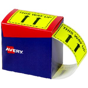 Avery This Way Up Labels 75 x 99.6mm Yellow 750 Pack
