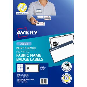 Avery Blue Border Fabric Name Badge Labels 10UP 150 Pack
