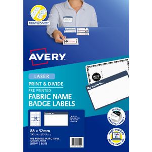 Avery 'My Name Is' Fabric Name Badge Labels 10UP 150 Pack