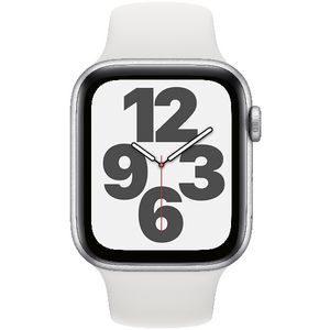 Apple Watch SE 44mm GPS + Cellular Silver White Band | Officeworks