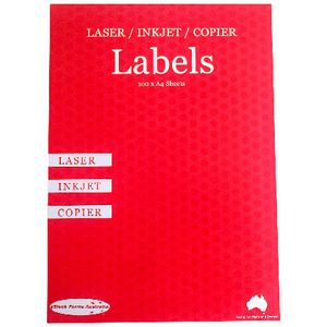 Stock Forms Australia 2UP Inkjet Laser Labels Pink 100 Sheets