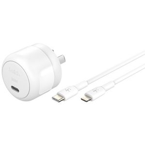 Belkin 30W USB-C Wall Charger with Lightning Cable White