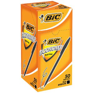 BIC Economy Medium Ballpoint Pens Black 50 Pack