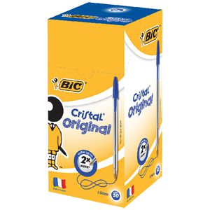 BIC Cristal Original Ballpoint Pens Blue 50 Pack