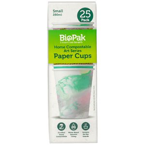 BioPak Aqueous Hot Paper BioCups 280ml 25 Pack