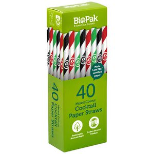 Biopak 135mm Cocktail Straws 40 Pack