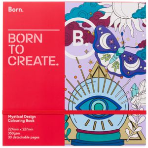 Born 9x9" Adult Colouring Book Mystical