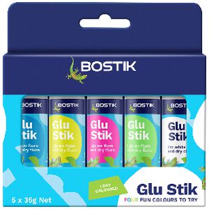 Bostik Glu Stik 35g Rainbow 5 Pack
