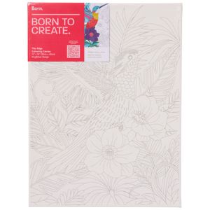 Born Thin Edge Colouring Canvas 12x16 Birds and Animals