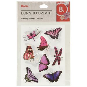 Born Washi Butterfly Sticker Sheets 4 Pack