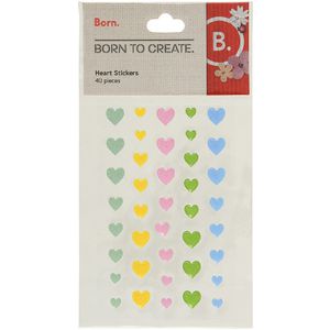 Born Adhesive Enamel Hearts Stickers 40 Pack
