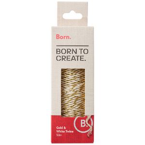 Born Twine 50m Gold and White