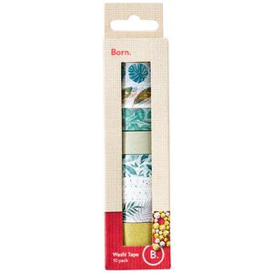 Born Washi Tape 15mm x 5m Botanical 10 Pack