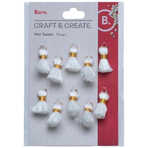 Born Mini Tassels 10 Pack White