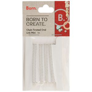 Born Twisted Oval Link Chain 2mm Silver 3 Pack