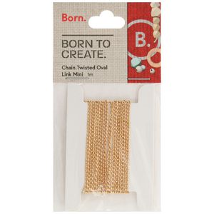 Born Twisted Oval Link Chain 2mm Gold 3 Pack