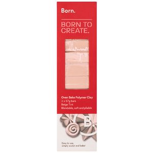 Born Oven Bake Polymer Clay Beige 3 Pack