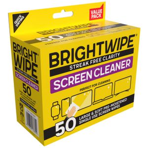 Brightwipe Screen Cleaning Wipes 50 Piece Pillow Pack
