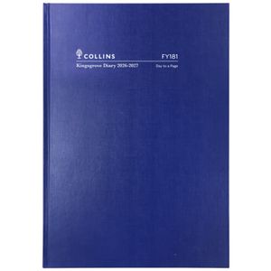 Collins A5 Day to Page Kingsgrove FY26/27 Diary Blue