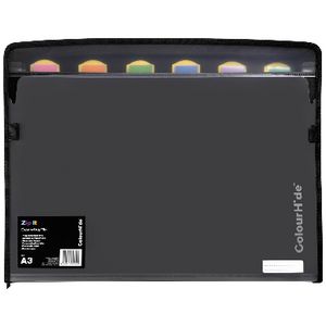 ColourHide A3 Zip It Expanding File Black