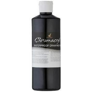 Chromacryl Waterproof Ink Black 500mL