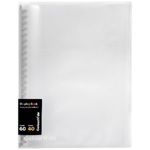 ColourHide A4 Refillable Display Book 40 Sheets Clear
