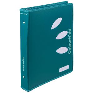 ColourHide A4 Zipper Binder 2-D Ring 25mm Teal Green