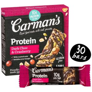 Carman's Protein Bar Dark Chocolate and Cranberry 30 Pack