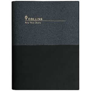 Collins A4 Day to Page  Undated Vanessa Diary Black