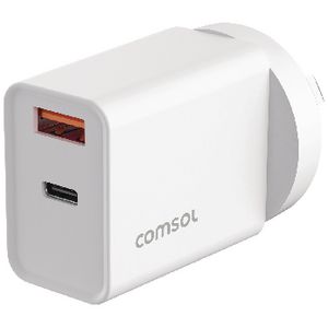 Comsol 20W Dual Port Wall Charger White