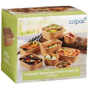 Colpac Stagione Kraft Tub and Lid 500ml 25 Pack