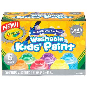 View more information for Crayola Washable Metallic Paints 6 Pack (new window)