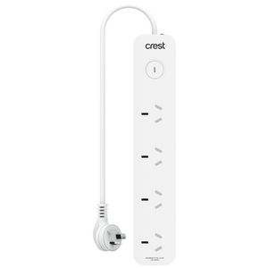 Crest 4 Socket Master Switch Surge Powerboard 0.9M
