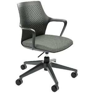 ChairSolutions Gemina Office Chair Linen Seat Black