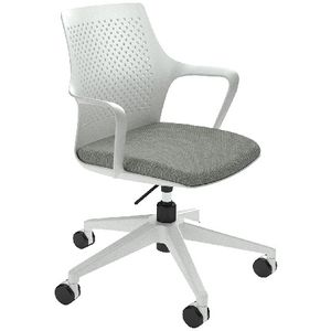 ChairSolutions Gemina Office Chair Linen Seat White