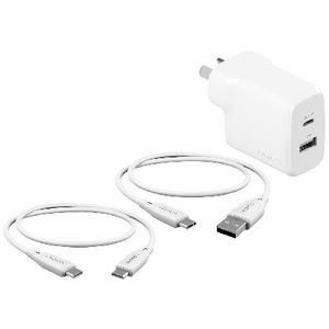 Cygnett RapidCharge 32W Wall Charger and Cables Bundle White
