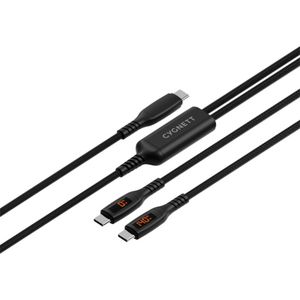 Cygnett USB-C 140W Y-Cable 2.0 with LED Display 1.5m Black​