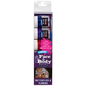 Derivan Face Paint Set Butterflies and Flowers