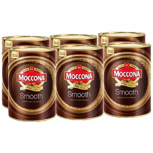 Moccona Smooth Coffee 1kg Tin 6 Pack